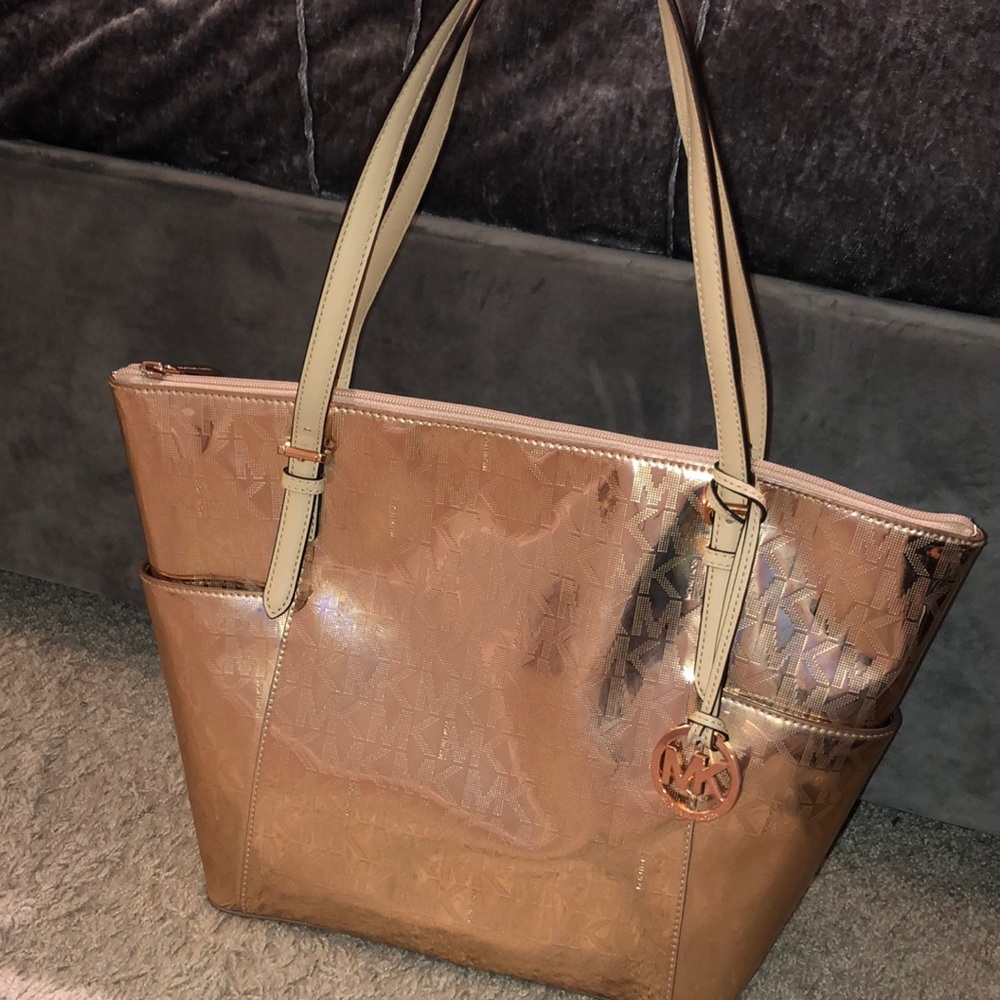 Rose Gold MK Jet Set Tote Large
